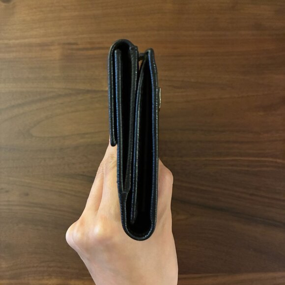 Folding Wallet in Black G Silver Hardware - Picture 7 of 12